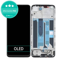 Realme 8 RMX3085 - LCD Kijelző + Érintőüveg + Keret (Cyber Black) OLED