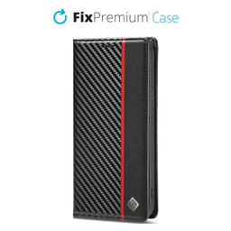 FixPremium - Tok Carbon Wallet - Samsung Galaxy S22, fekete