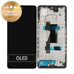 Xiaomi Redmi Note 12 Pro 5G - LCD Kijelző + Érintőüveg + Keret (Midnight Black) - 5600010M1600 Genuine Service Pack