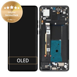 Motorola Edge 40 - LCD Kijelző + Érintőüveg + Keret (Eclipse Black) - 5D68C22670 Genuine Service Pack