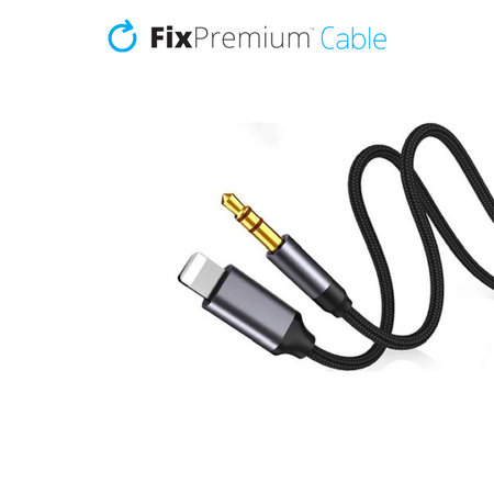 FixPremium - Lightning / Jack 3.5mm Kábel (1m), fekete