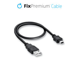 FixPremium - Mini-USB / USB Kábel (1m), fekete