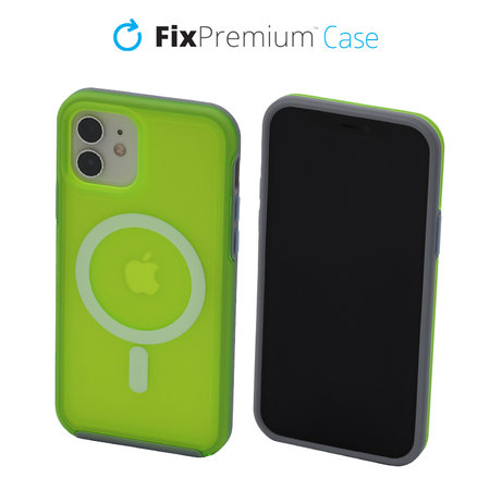 FixPremium - Tok Clear a MagSafe-el - iPhone 12 és 12 Pro, neon green