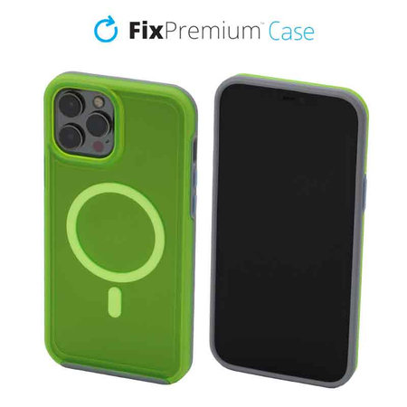 FixPremium - Tok Clear a MagSafe-el - iPhone 12 Pro Max, neon green