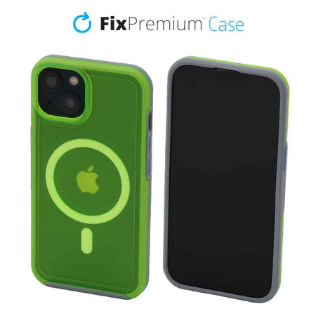 FixPremium - Tok Clear a MagSafe-el - iPhone 13, neon green