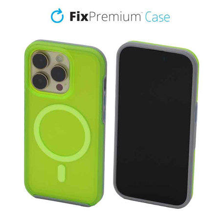 FixPremium - Tok Clear a MagSafe-el - iPhone 14 Pro, neon green