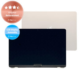 Apple MacBook Air 13" M2 A2681 (2022) - LCD Kijelző + Előlapi Üveg + Fedőlap (Starlight) Original Refurbished