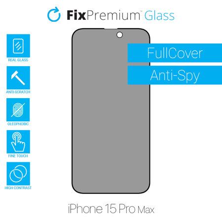 FixPremium Privacy Anti-Spy Glass - Edzett üveg - iPhone 15 Pro Max