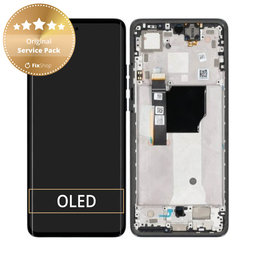 Motorola Edge 40 Neo XT2307 - LCD Kijelző + Érintőüveg + Keret (Black Beauty) - 5D68C23158 Genuine Service Pack