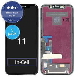 Apple iPhone 11 - LCD Kijelző + Érintőüveg + Keret In-Cell FixPremium (5db)