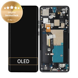 Motorola Edge 50 Pro - LCD Kijelző + Érintőüveg + Keret (Black Beauty) - 5D68C24092, 5D68C24322 Genuine Service Pack