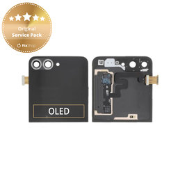 Samsung Galaxy Z Flip 6 F741B - LCD Kijelző + Érintőüveg + Keret (Külső) (Crafted Black) - GH97-30012E Genuine Service Pack