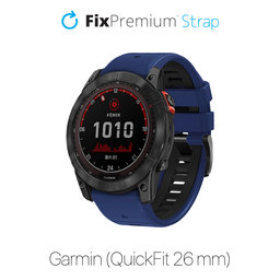 FixPremium - Két színű szilikonszíj Garminhoz (QuickFit 26mm), kék