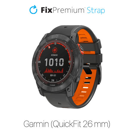 FixPremium - Két színű szilikonszíj Garminhoz (QuickFit 26mm), szürke