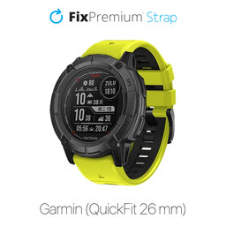 FixPremium - Két színű szilikonszíj Garminhoz (QuickFit 26mm), zöld