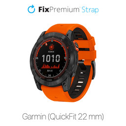 FixPremium - Két színű szilikonszíj Garminhoz (QuickFit 22mm), narancs