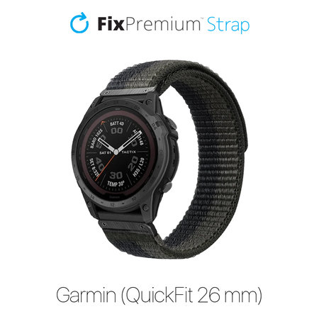 FixPremium - Nylon szíj Garminhoz (QuickFit 26mm), szürke