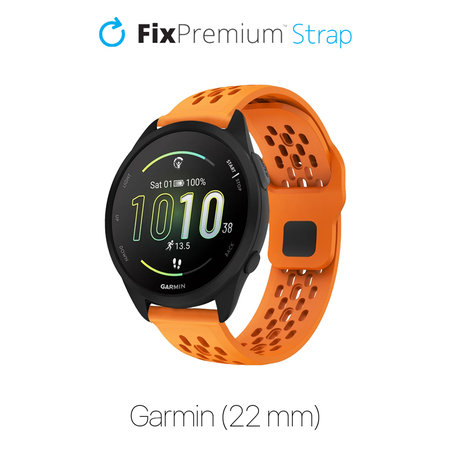 FixPremium - Univerzális szilikonszíj Garminhoz (22mm), narancs