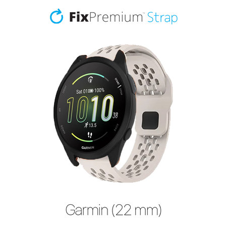 FixPremium - Univerzális szilikonszíj Garminhoz (22mm), fehér