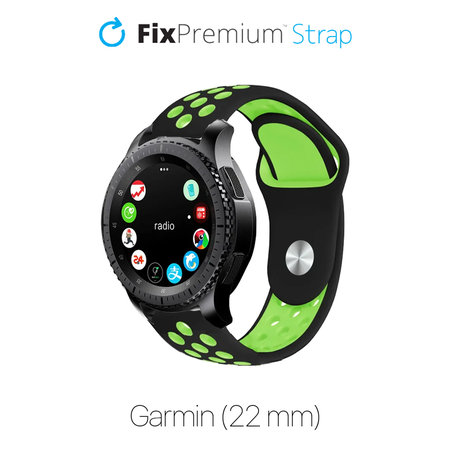 FixPremium - Szilikon sport szíj Garminhoz (22mm), fekete