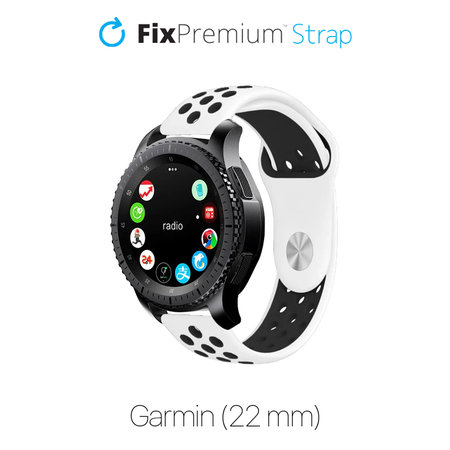 FixPremium - Szilikon sport szíj Garminhoz (22mm), fehér