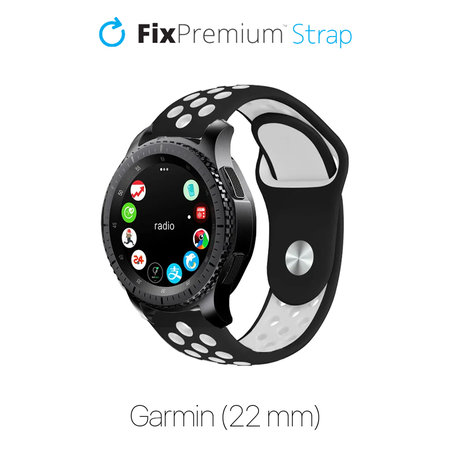 FixPremium - Szilikon sport szíj Garminhoz (22mm), fekete