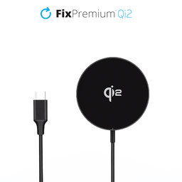 FixPremium - MagSafe Töltő Qi2-vel, fekete