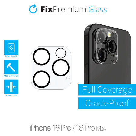 FixPremium Glass - Edzett üveg és hátsó kamera - iPhone 16 Pro és 16 Pro Max