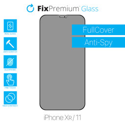 FixPremium Privacy Anti-Spy Glass - Edzett üveg - iPhone XR és 11