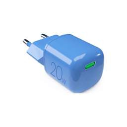 PURO - Töltőadapter MiniPro USB-C, GaN, 20W, blue lagon