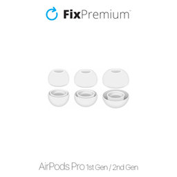 FixPremium - Cserélhető gumiszalagok - AirPods Pro - Készlet 3db (L, S, XS), fehér