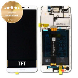 Huawei Honor 7S - LCD Kijelző + Érintőüveg + Keret + Akkumulátor (White) - 02351XHT Genuine Service Pack