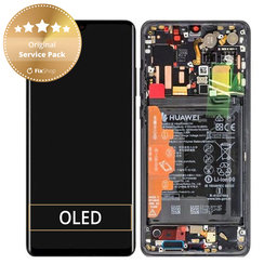 Huawei P30 Pro, P30 Pro 2020 - LCD Kijelző + Érintőüveg + Keret + Akkumulátor (Black) - 02352PBT, 02355UMW, 02354NAK, 02355UNB Genuine Service Pack