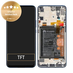 Huawei P Smart Z, Y9 Prime (2019) - LCD Kijelző + Érintőüveg + Keret + Akkumulátor (Sapphire Blue) - 02352RXU Genuine Service Pack