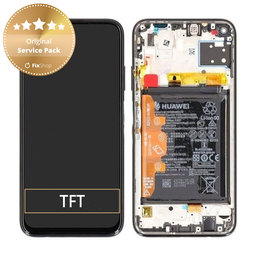 Huawei P40 lite - LCD Kijelző + Érintőüveg + Keret + Akkumulátor (Breathing Crystal) - 02353KFV Genuine Service Pack