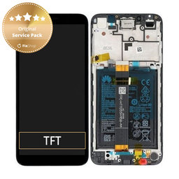 Huawei Y5p - LCD Kijelző + Érintőüveg + Keret + Akkumulátor (Black) - 02353RJP Genuine Service Pack