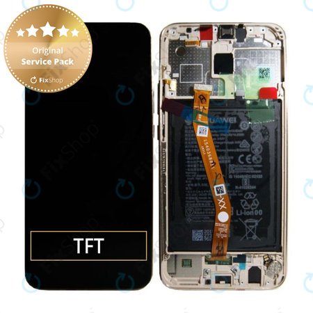 Huawei Mate 20 Lite - LCD Kijelző + Érintőüveg + Keret + Akkumulátor (Platinum Gold) - 02352DKN, 02352GTV Genuine Service Pack