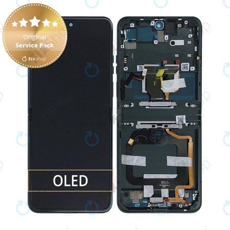 Motorola Razr 40 - LCD Kijelző + Érintőüveg + Keret (Sage Green) - 5D68C22834 Genuine Service Pack