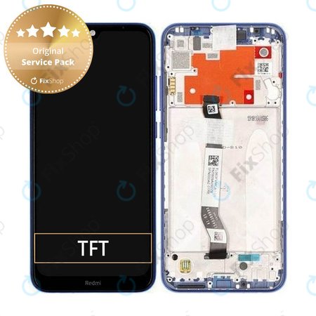 Xiaomi Redmi Note 8T - LCD Kijelző + Érintőüveg + Keret (Starscape Blue) - 5600030C3X00 Genuine Service Pack