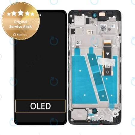 Motorola Moto G72 XT2255 - LCD Kijelző + Érintőüveg + Keret (Meteorite Gray) - 5D68C21701 Genuine Service Pack