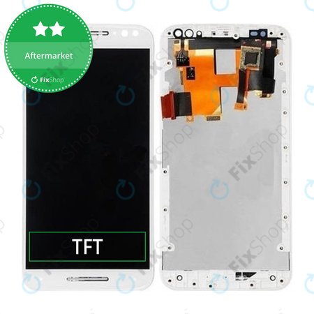 Motorola Moto X Style XT1572 - LCD Kijelző + Érintőüveg + Keret (White) TFT