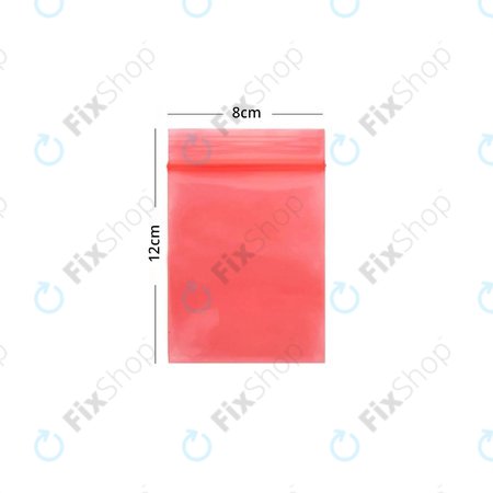 ESD Antisztatikus Cipzáras Táska (Red) - 8x12cm 100db