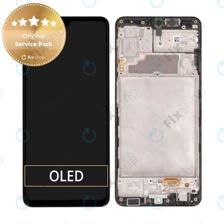 Samsung Galaxy A22 A225F - LCD Kijelző + Érintőüveg + Keret (Black) - GH82-25944A, GH82-26047A Genuine Service Pack