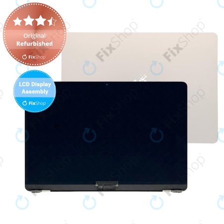 Apple MacBook Air 13" M2 A2681 (2022) - LCD Kijelző + Előlapi Üveg + Fedőlap (Starlight) Original Refurbished