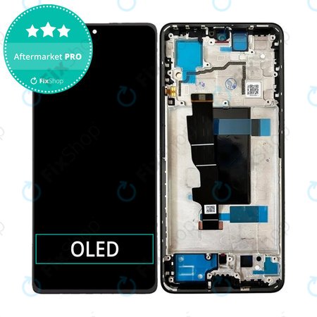 Xiaomi Redmi Note 13 Pro 5G 2312DRA50C - LCD Kijelző + Érintőüveg + Keret (Midnight Black) OLED