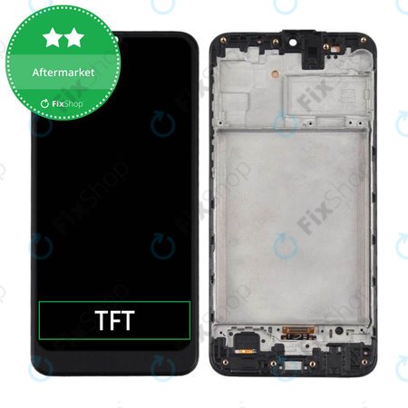 Samsung Galaxy M31 M315F - LCD Kijelző + Érintőüveg + Keret (Space Black) TFT