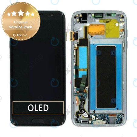 Samsung Galaxy S7 Edge G935F - LCD Kijelző + Érintőüveg + Keret (Black) - GH97-18533A, GH97-18594A, GH97-18767A Genuine Service Pack