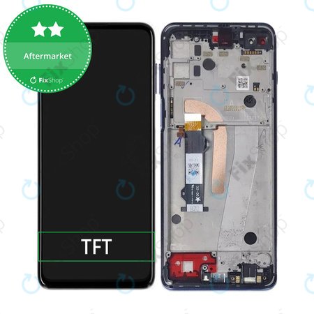 Motorola Moto G100 XT2125 - LCD Kijelző + Érintőüveg + Keret (Iridescent Ocean) TFT