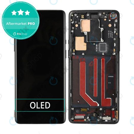 OnePlus 8 Pro - LCD Kijelző + Érintőüveg + Keret (Black) OLED