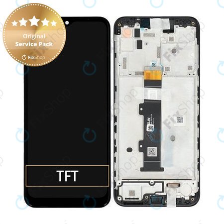 Motorola Moto G30 XT2129 - LCD Kijelző + Érintőüveg + Keret (Phantom Black) - 5D68C18187 Genuine Service Pack